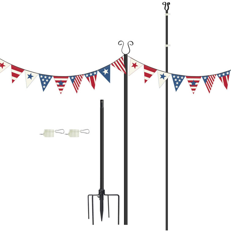 The Holiday Aisle® Heavy Duty String Light Poles, 4 Prong Christmas